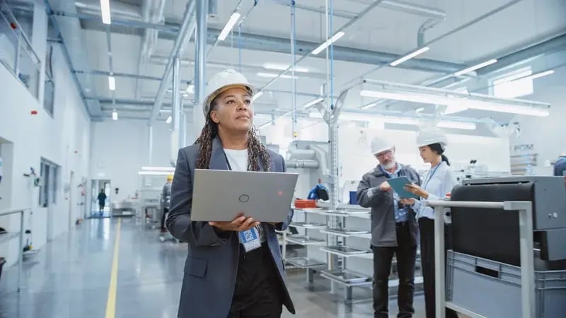 Engineer inspecting industrial plant while implementing B2B strategies